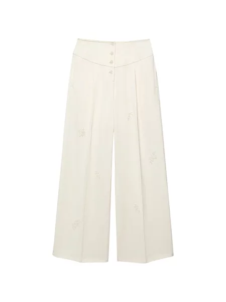 Pantaloni palazzo Shanghai Tang alb