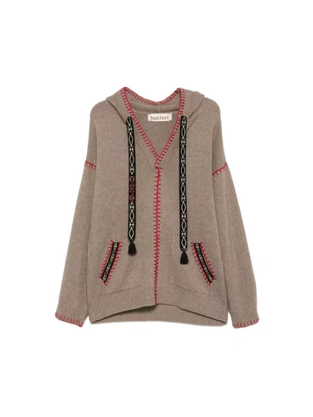 Sweter Baziszt z kaszmiru brązowy