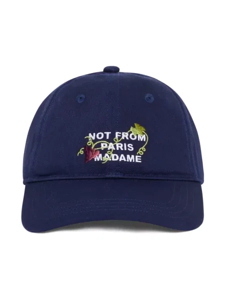 Drôle de Monsieur czapka z daszkiem Vine Embroidered Slogan niebieska