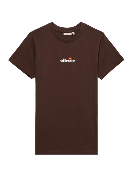 ELLESSE Tricou Durare maro închis alb