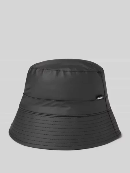 Czapka typu bucket hat z imitacji skóry Rains czarna