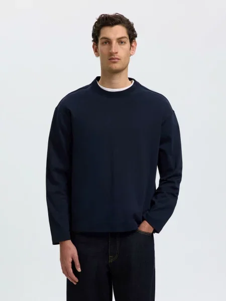 SELECTED Tricou SLMTaj marin albastru