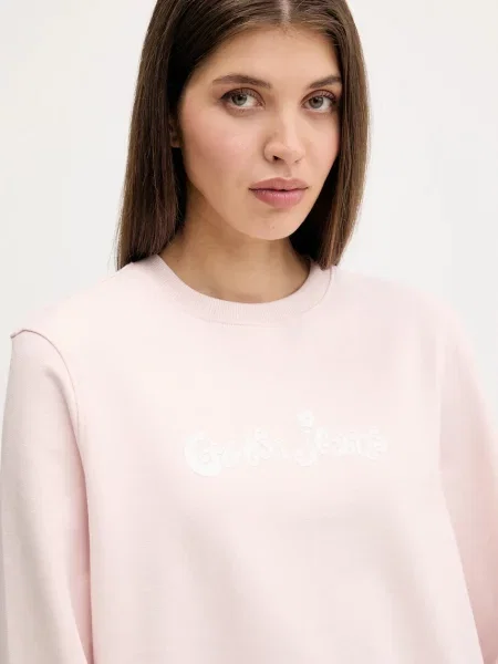 Свитер Guess Jeans с принтом розовый