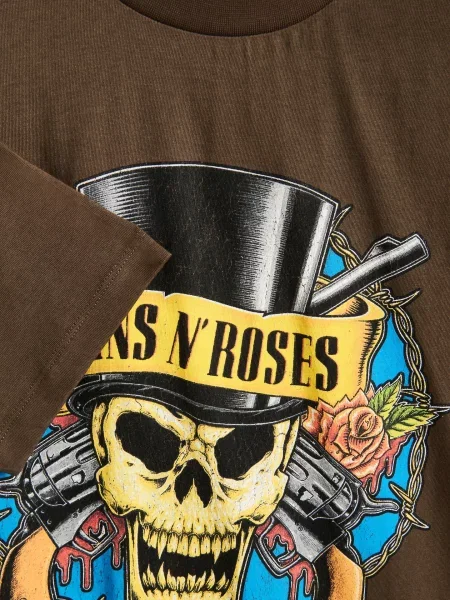 Reserved Футболка Guns N Roses темно коричневий