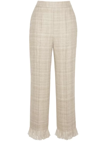 Pantaloni Adam Lippes cu franjuri de in