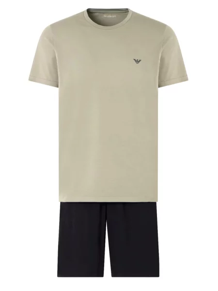 Emporio Armani Pijama scurtă gri negru