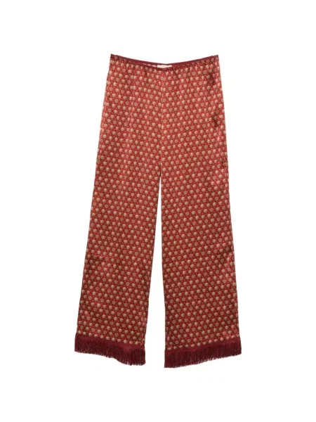 Pantaloni Dôen cu franjuri roșu
