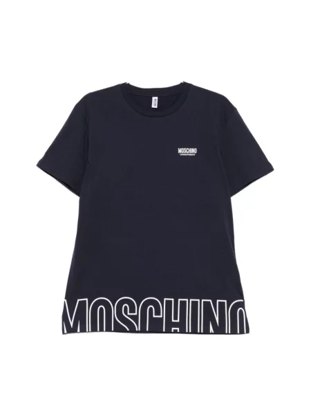Koszulka Moschino z logo niebieska