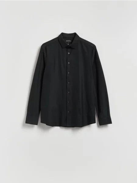 Reserved Koszula slim fit z bawełną czarny