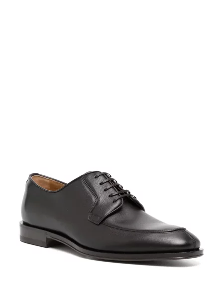 Pantofi derby Ferragamo cu șireturi din dantelă maro