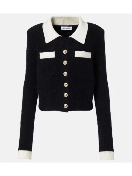 Cropp cardigan Self-portrait negru