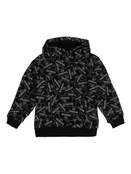 Bluza z kapturem dziecięca Balmain czarna
