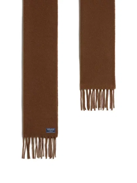 Fular Woolrich cu franjuri maro