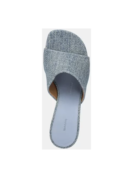 Klapki mules Jw Anderson skórzane niebieskie