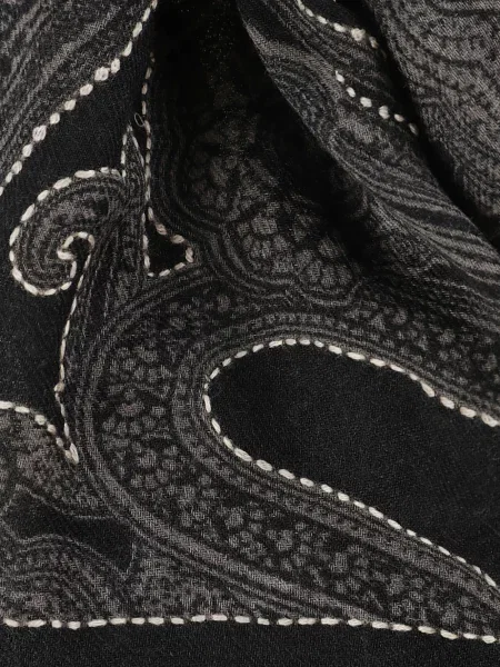 Fular Altea cu imagine cu model paisley negru