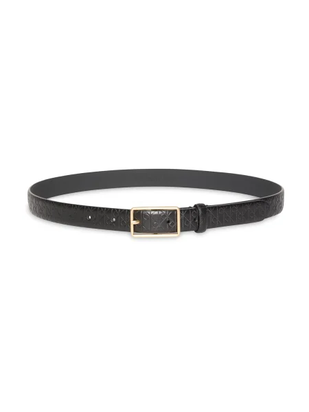 Calvin Klein Ζώνη Emblem Print Rectangular Buckle' μαύρο