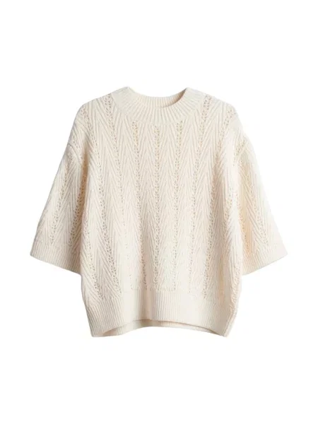 Sweter Opus wełniany biały