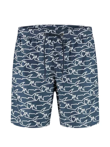 Kąpielówki Paul & Shark z nadrukiem niebieskie
