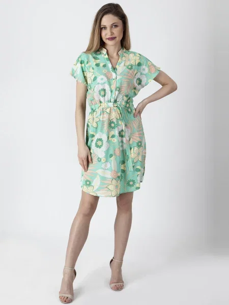 Krótka rękaw kimonowy sukienka mini Perso garniturowa biała