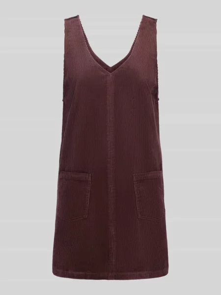 Sukienka mini z sztruksu z naszywanymi Marc O'polo Denim brązowa
