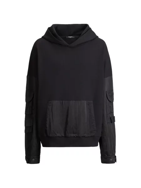 Bluza z kapturem Balmain czarna
