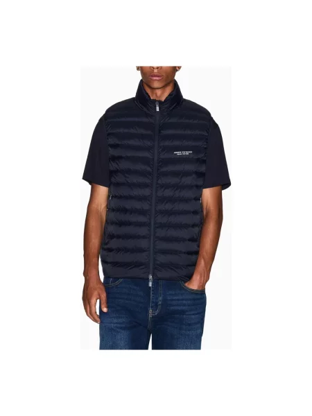 Kamizelka Armani Exchange pikowana niebieska