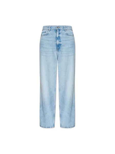 GANNI jeansy Soft Rigid Denim Baggy high waist niebieskie