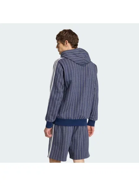 MIKINA S KAPUCÍ PINSTRIPES bílá