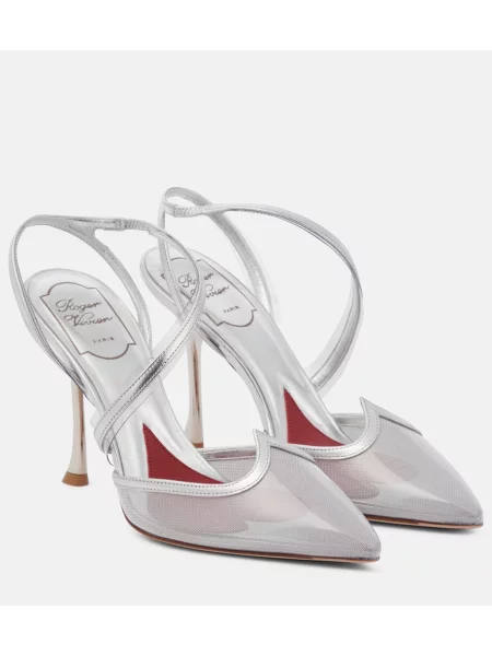 Pantofi cu toc Roger Vivier argintiu