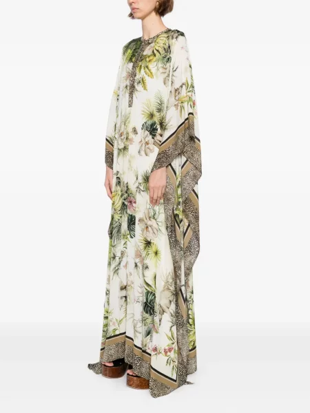 Rochie Elie Saab din șifon cu imagine verde