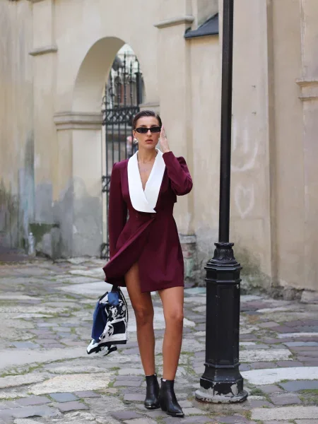 Сукня міні HANDY WEAR Emily віскоза/поліестер бордовий