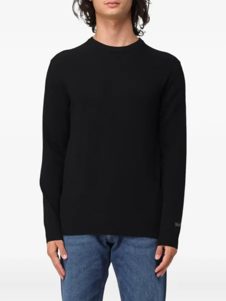 Pulover Woolrich cu decolteu rotund negru