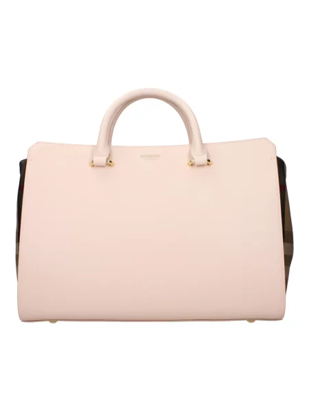 Torebka skórzana Burberry skórzana różowa