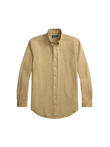 Lniana koszula Polo Ralph Lauren beżowa
