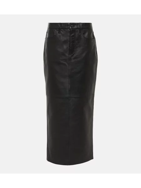 Fustă din piele Wardrobe.nyc cu crăpătură negru