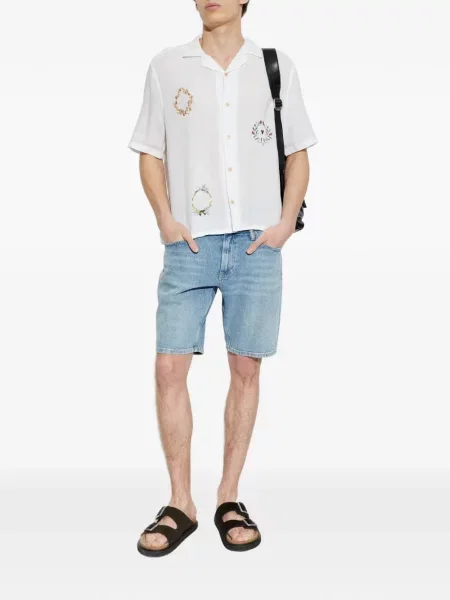 Cămașă Allsaints cu broderie alb