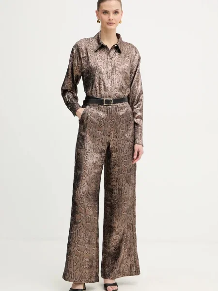 Классическая ошейниковый рубашка Morgan коричневая