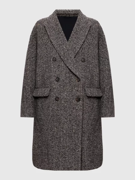 Двубортное пальто Brunello Cucinelli серое