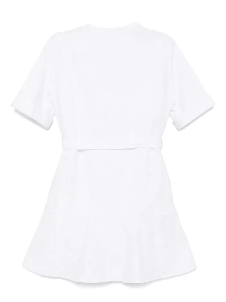 Rochie mini Maison Kitsune cu mâneci scurte scurtă de costum alb