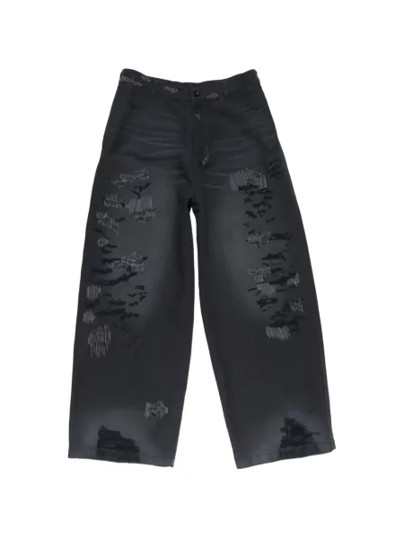 Pantaloni Acne Studios zdrențuiți negru