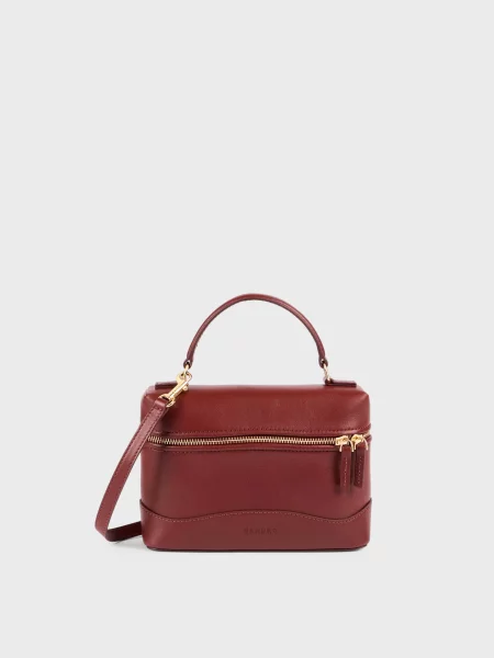 Шкіряна сумка Sandro бордова
