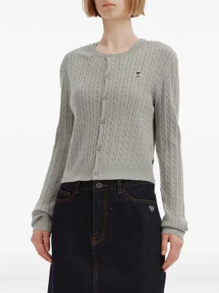 Cardigan Chocoolate cu broderie tricotate gri