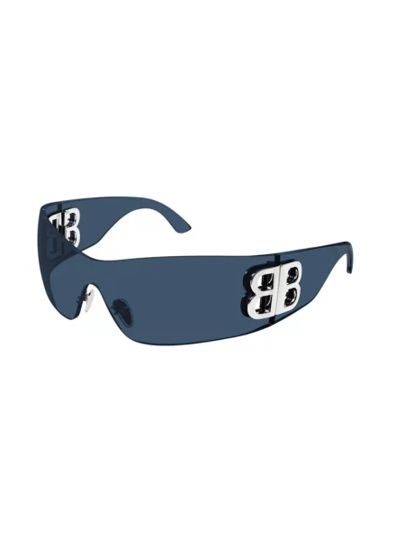 Lniane okulary przeciwsłoneczne Balenciaga Shield niebieskie