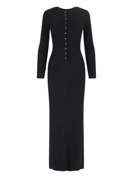 Maksi sukienka maxi Nili Lotan garniturowa prążkowana czarna