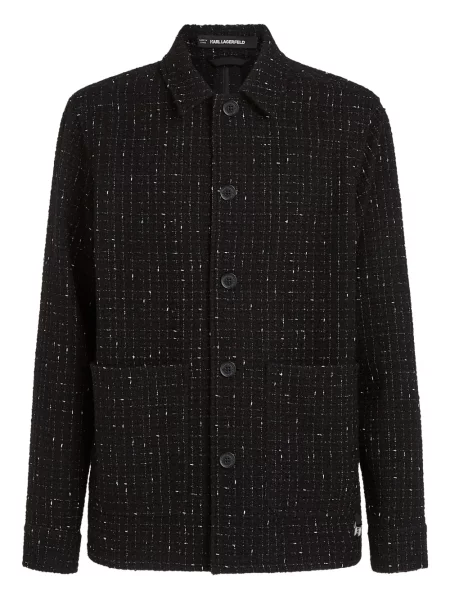 Cămașă Karl Lagerfeld din tweed negru