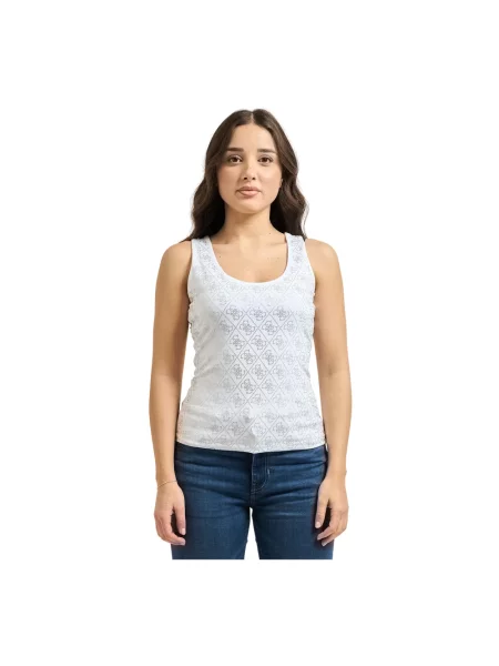 Podkoszulka Guess z autografem biała