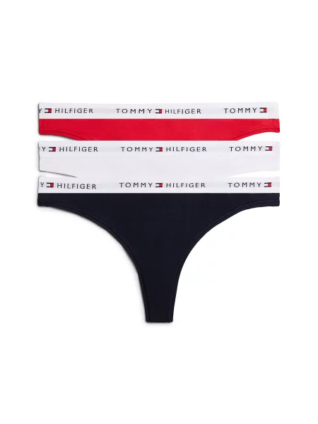 Tommy Hilfiger Underwear Tanga Essential gri deschis / roșu / negru alb
