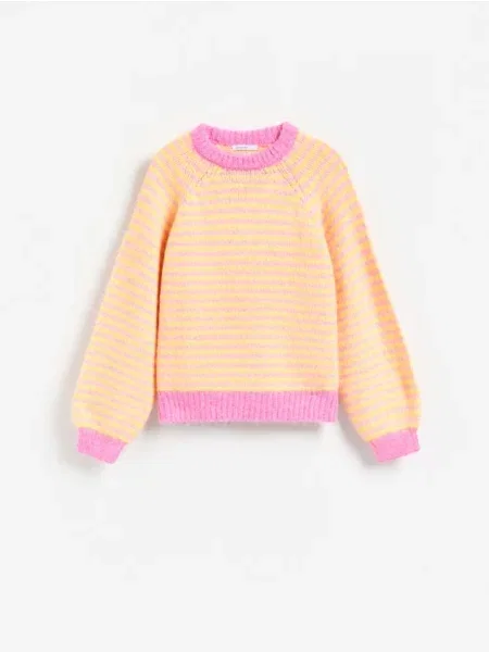 Reserved Pulover în dungi multicolor