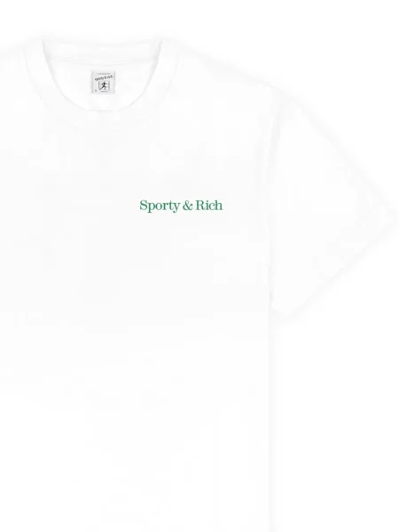 Μικρός μπλούζα Sporty & Rich με στρογγυλή λαιμόκοψη λευκό
