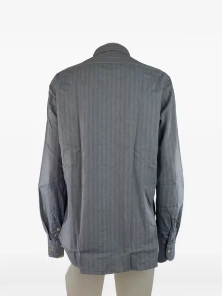 Lung cămașă Tintoria Mattei cu model herringbone albastru
